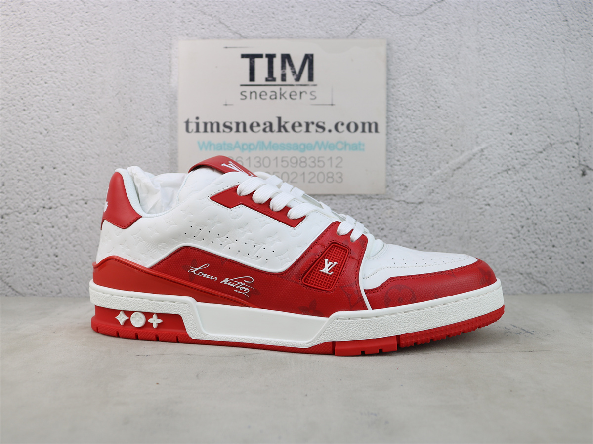 LV Trainer Sneaker Red White